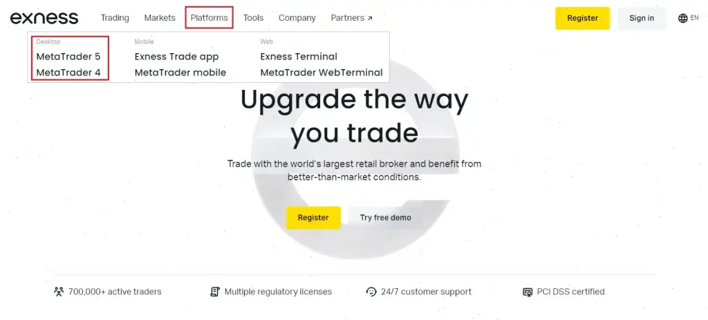 download pc app exness
