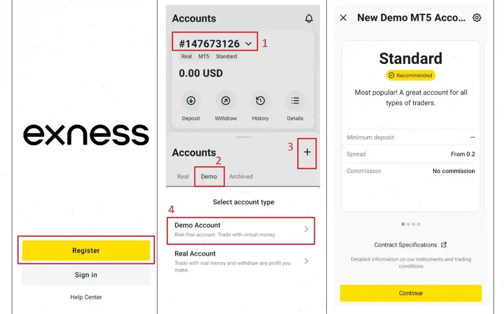 exness open demo