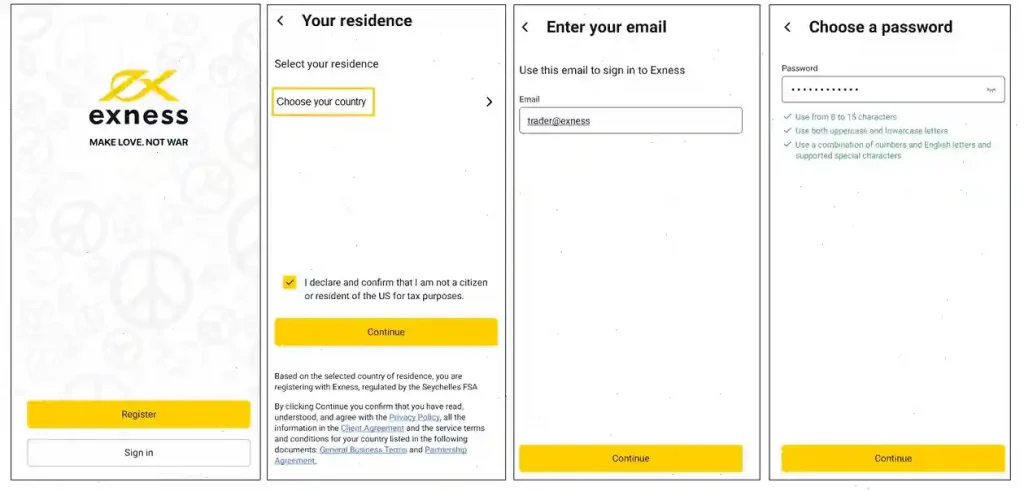 eхness mobile registration