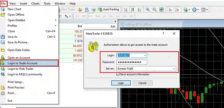 mt 4 login pc exness